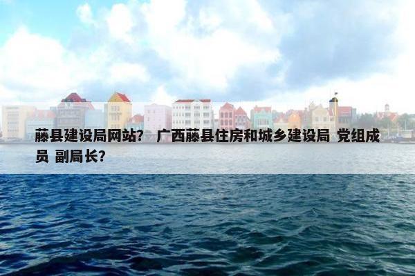 藤县建设局网站？ 广西藤县住房和城乡建设局 党组成员 副局长？
