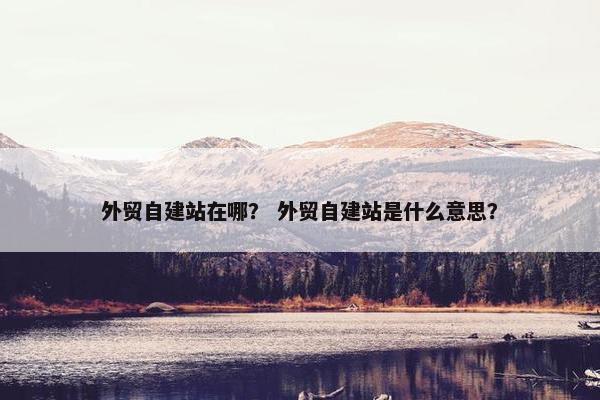外贸自建站在哪？ 外贸自建站是什么意思？