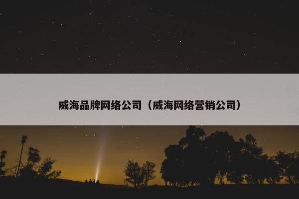 威海品牌网络公司（威海网络营销公司）