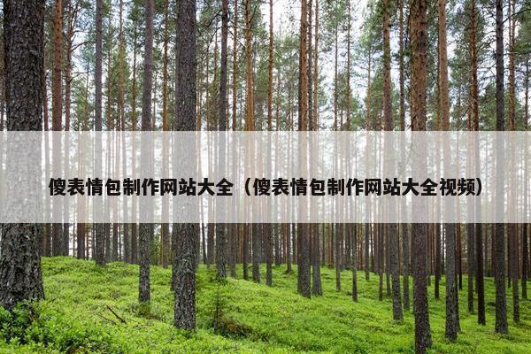 傻表情包制作网站大全（傻表情包制作网站大全视频）