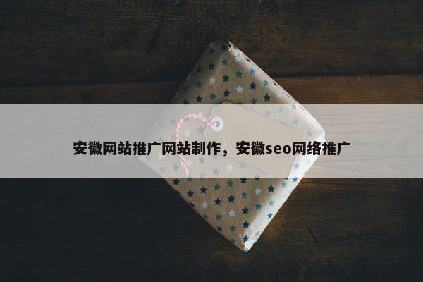 安徽网站推广网站制作，安徽seo网络推广
