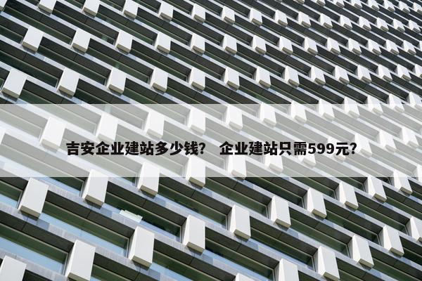 吉安企业建站多少钱？ 企业建站只需599元？