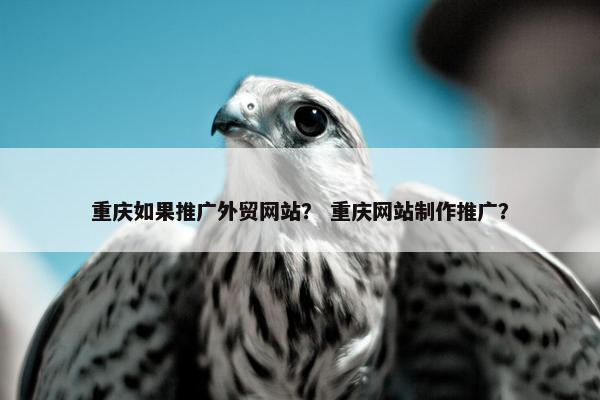 重庆如果推广外贸网站？ 重庆网站制作推广？