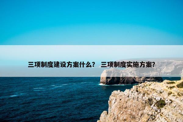三项制度建设方案什么？ 三项制度实施方案？