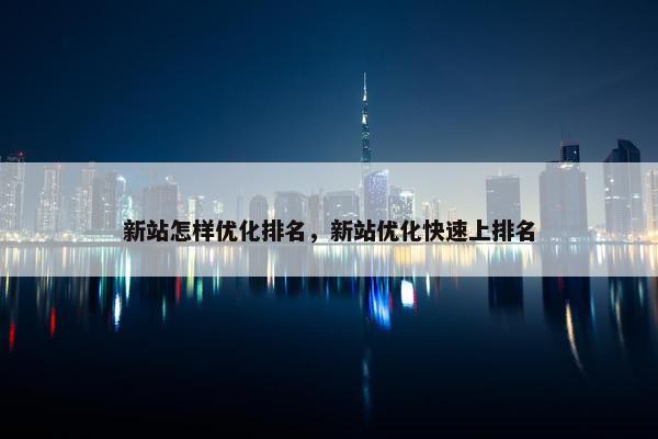 新站怎样优化排名，新站优化快速上排名