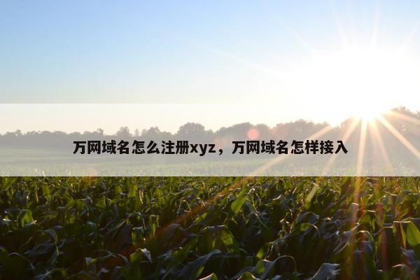 万网域名怎么注册xyz，万网域名怎样接入