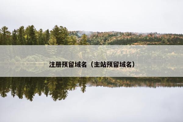 注册预留域名（主站预留域名）