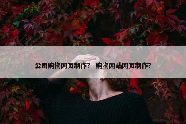 公司购物网页制作？ 购物网站网页制作？
