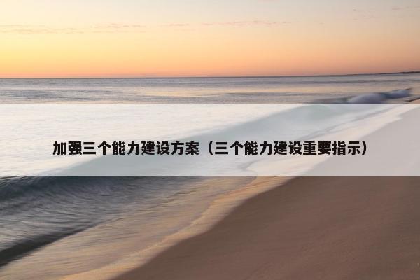 加强三个能力建设方案（三个能力建设重要指示）