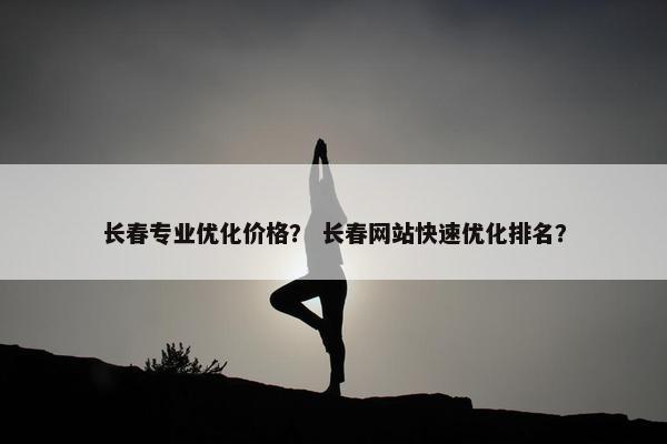 长春专业优化价格？ 长春网站快速优化排名？