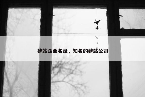 建站企业名录，知名的建站公司