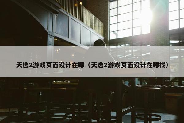 天选2游戏页面设计在哪（天选2游戏页面设计在哪找）