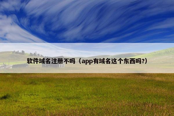 软件域名注册不吗（app有域名这个东西吗?）