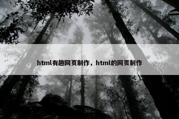 html有趣网页制作，html的网页制作