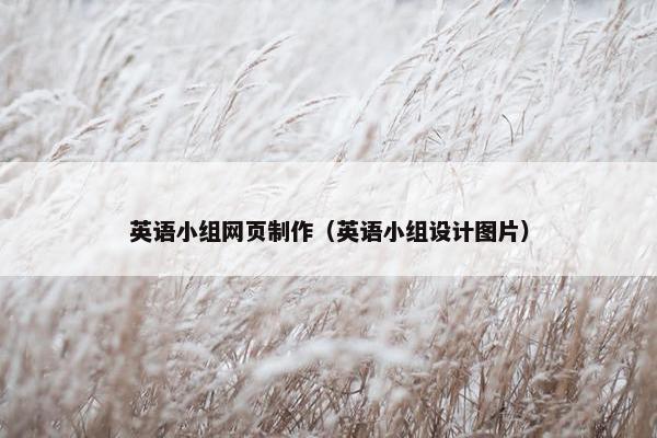 英语小组网页制作（英语小组设计图片）