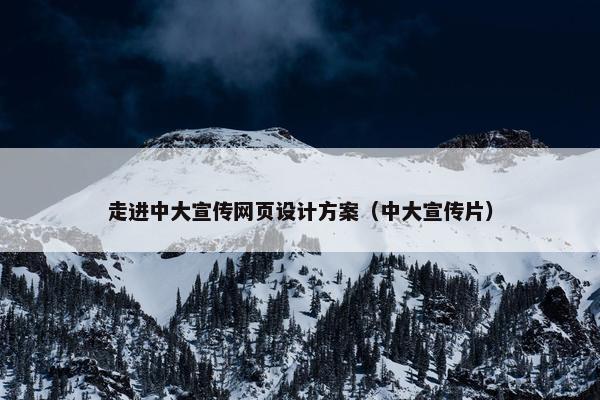 走进中大宣传网页设计方案（中大宣传片）