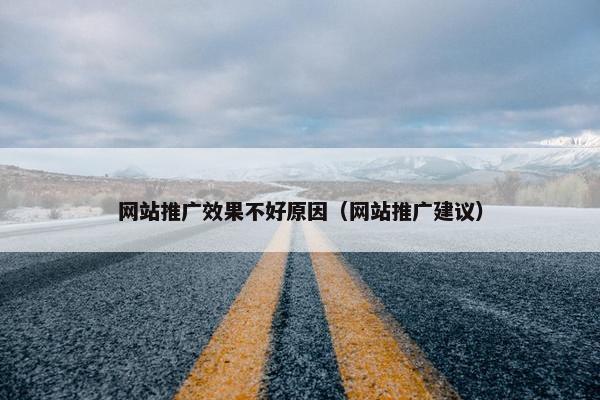 网站推广效果不好原因（网站推广建议）