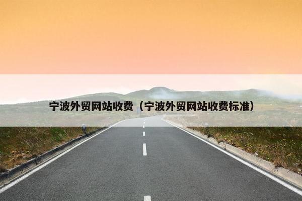 宁波外贸网站收费（宁波外贸网站收费标准）