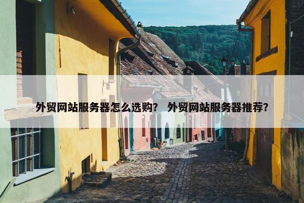 外贸网站服务器怎么选购？ 外贸网站服务器推荐？