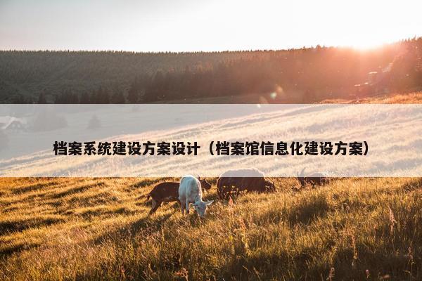 档案系统建设方案设计（档案馆信息化建设方案）