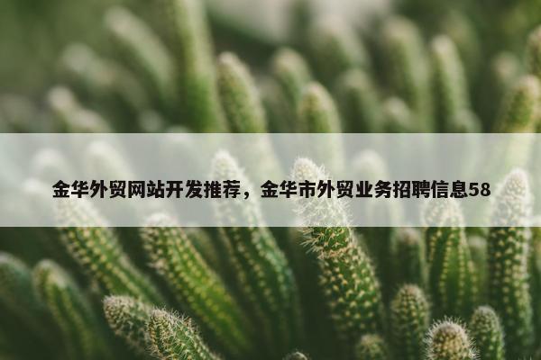 金华外贸网站开发推荐，金华市外贸业务招聘信息58