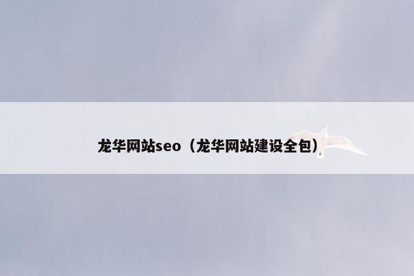 龙华网站seo（龙华网站建设全包）