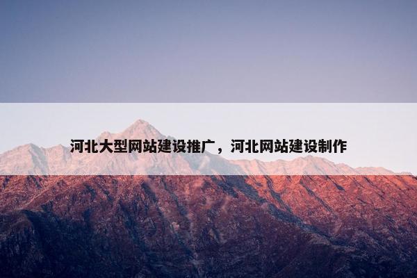 河北大型网站建设推广，河北网站建设制作
