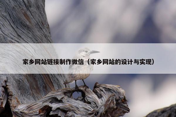 家乡网站链接制作微信（家乡网站的设计与实现）