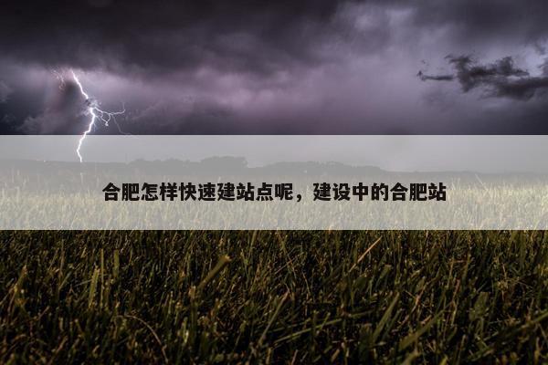 合肥怎样快速建站点呢，建设中的合肥站