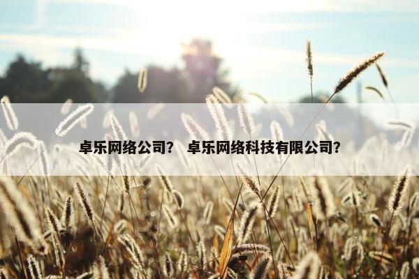 卓乐网络公司？ 卓乐网络科技有限公司？