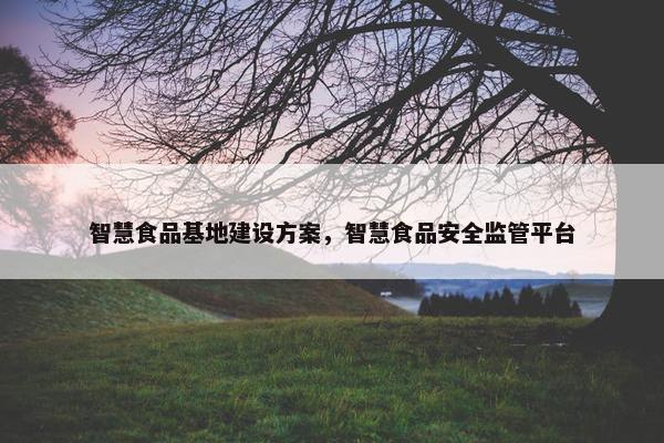智慧食品基地建设方案，智慧食品安全监管平台