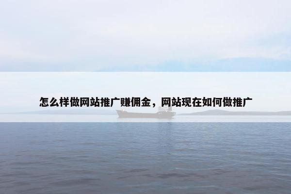 怎么样做网站推广赚佣金，网站现在如何做推广