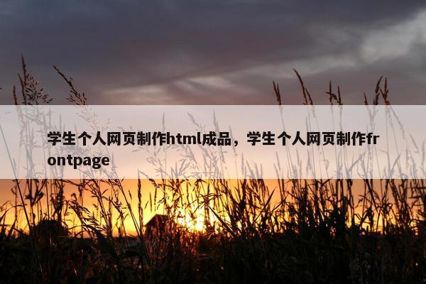 学生个人网页制作html成品，学生个人网页制作frontpage