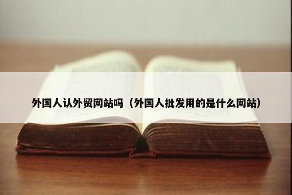 外国人认外贸网站吗（外国人批发用的是什么网站）