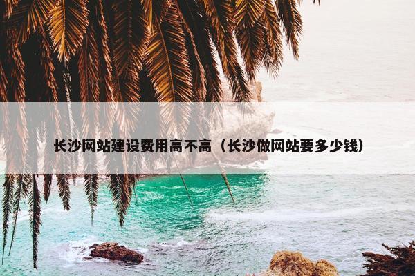长沙网站建设费用高不高（长沙做网站要多少钱）