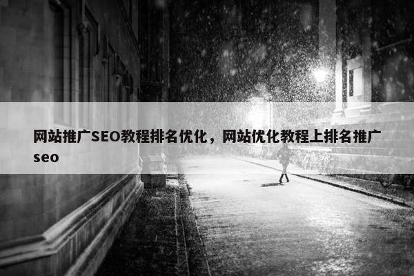 网站推广SEO教程排名优化，网站优化教程上排名推广seo