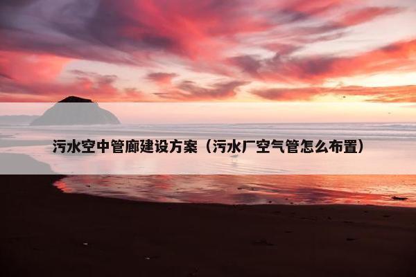 污水空中管廊建设方案（污水厂空气管怎么布置）