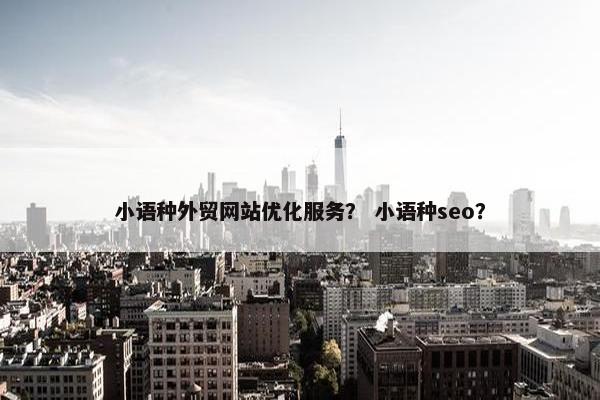 小语种外贸网站优化服务？ 小语种seo？