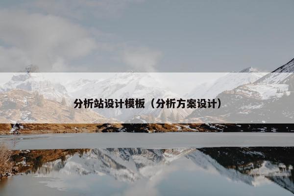 分析站设计模板（分析方案设计）