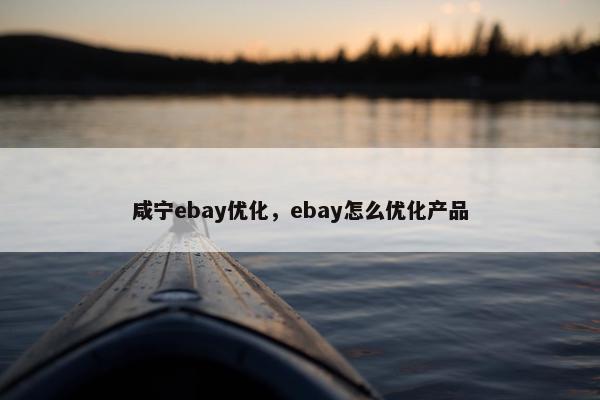 咸宁ebay优化，ebay怎么优化产品