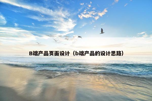 B端产品页面设计（b端产品的设计思路）