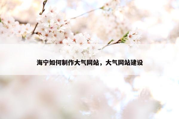 海宁如何制作大气网站，大气网站建设