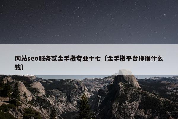 网站seo服务贰金手指专业十七（金手指平台挣得什么钱）