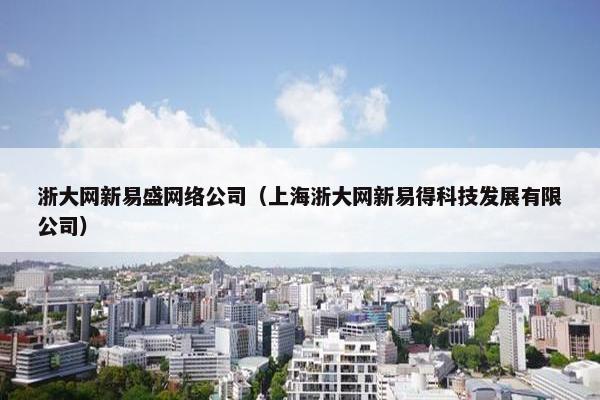浙大网新易盛网络公司（上海浙大网新易得科技发展有限公司）