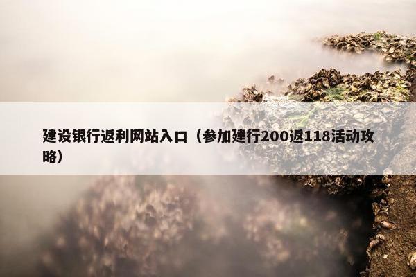 建设银行返利网站入口（参加建行200返118活动攻略）