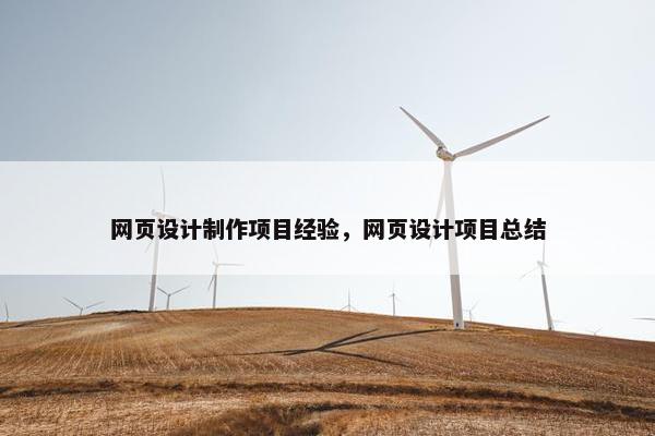 网页设计制作项目经验，网页设计项目总结