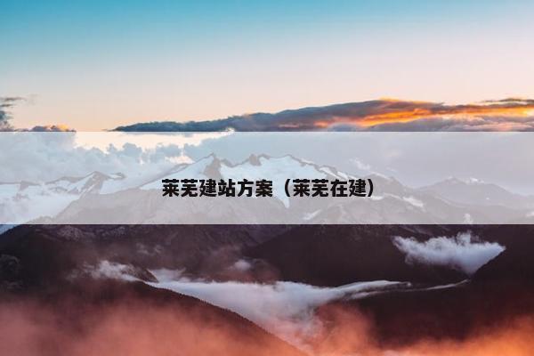 莱芜建站方案（莱芜在建）