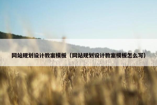 网站规划设计教案模板（网站规划设计教案模板怎么写）