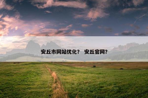 安丘市网站优化？ 安丘官网？