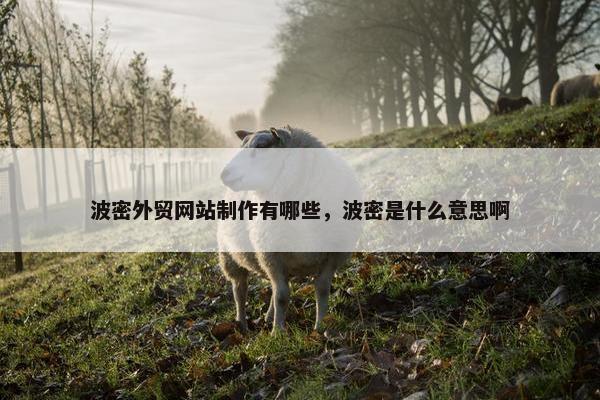 波密外贸网站制作有哪些，波密是什么意思啊